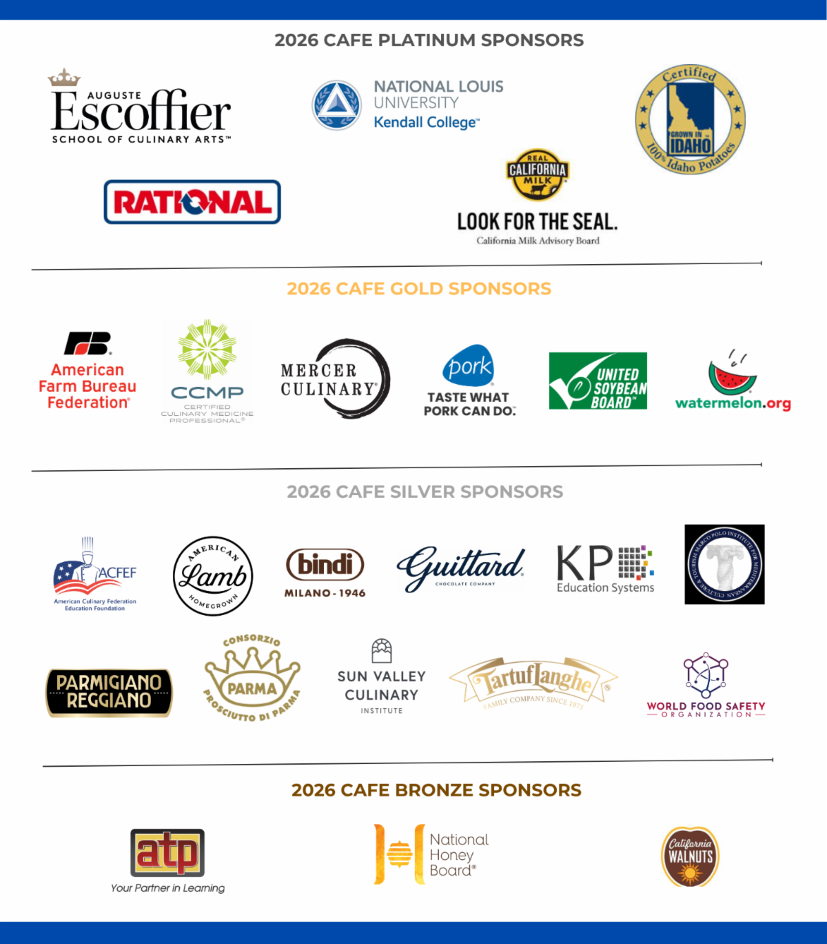 2026 CAFE Sponsors