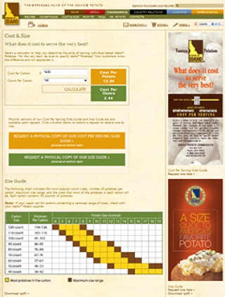 Lesson Plan: Calculate Cost of Idaho Potatoes per Serving Online